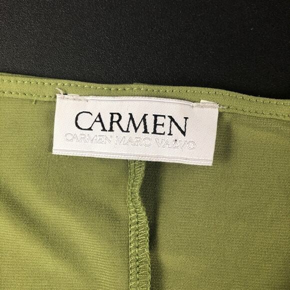 Carmen Mark Valvo green  Cold-shoulder blouse medium - Picture 4 of 8
